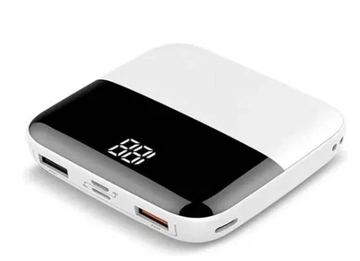 Mini power Bank with wireless charging 10000 MAH battery (White) Slim  - Image 1 of 2