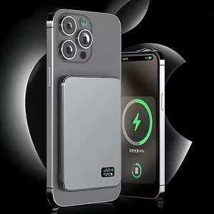 Ultra Thin MagSafe Power Bank Magnetic Wireless Fast Charging LED Battery - Picture 1 of 14