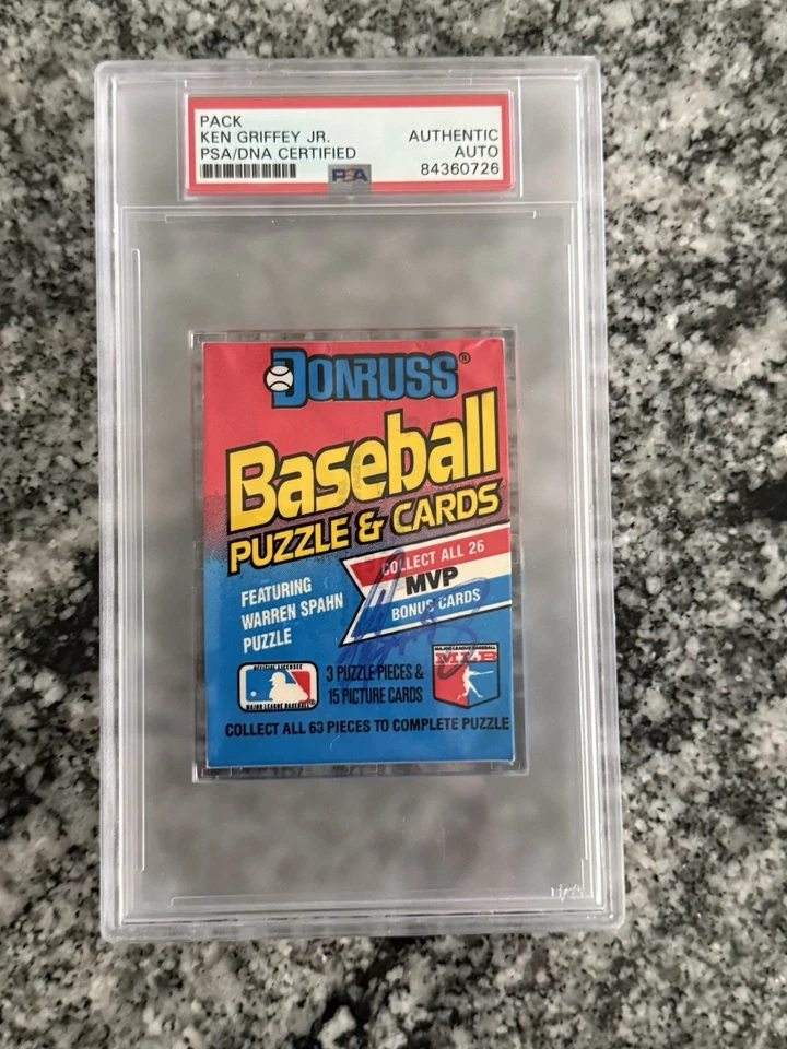 KEN GRIFFEY JR signed auto 1989 DONRUSS wax pack  PSA/DNA encapsulated ~mint - Image 1 of 3