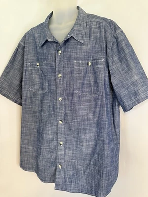 CE Schmidt Workwear Mens 3XL Short Sleeve Shirt Blue Cotton Denim Chambray NWOT - Image 1 of 4