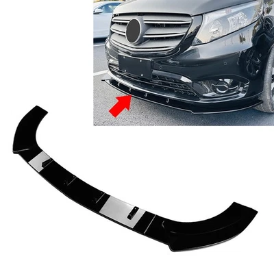 Front Bumper Splitter Spoiler Lip For Mercedes Benz Vito W447 2016-2023 Black - Image 1 of 4