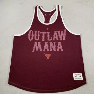 Under Armour Project Rock Shirt Mens Large Maroon Loose Outlaw Mana Tank Top - Picture 1 of 10