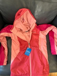 Columbia Mädchen Kapuzenjacke Mantel L (14-16) rosa Fleece gefüttert isoliert Neu mit Etikett - Bild 1 von 8