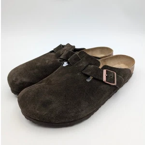 Birkenstock Boston Soft Footbed Clogs Suede Brown Men's Size US13 EU47 - Picture 1 of 9