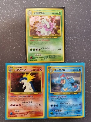 Vintage Japanese Pokémon Holo Set: Meganium #154 Typhlosion #157 Feraligatr #160 - Image 1 of 4