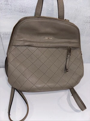 Calvin Klein Gray Beige leather  Backpack A11 Purse women’s tote handbag - Image 1 of 4