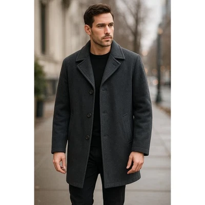 Newport Harbor Men’s Wool Cashmere Blend Soft Gray 3 Button Lined Coat 33.5 - Изображение 1 из 4