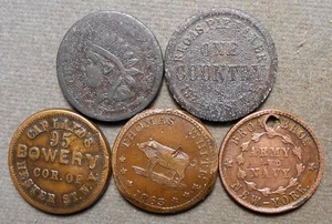 5 fichas de la Guerra Civil de la ciudad de Nueva York: Thomas White + Carland’s + Wm. Thierbach + Bro - Imagen 1 de 2