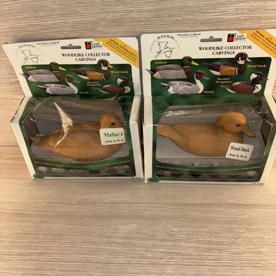 Lote de 2 kits de pintura de madera de pato y mallardo para casa artesanal talla de coleccionista similar a la madera Foto 1 de 4