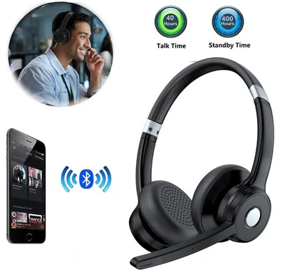 Bluetooth Wireless Noise Cancelling Headset Headphones For Truck Driver Phone - Image 1 of 4