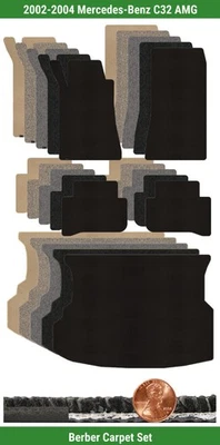 Juego de alfombrillas bereber personalizadas para Mercedes-Benz C32 AMG 2002-2004 (5 piezas) #Y0J Foto 1 de 4