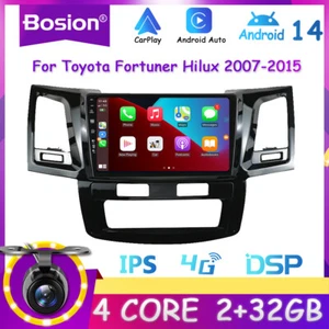 GPS SAT NAV Car Radio Stereo Android14 Carplay For Toyota Fortuner Hilux 07-15 - Picture 1 of 21