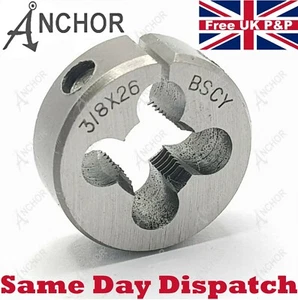 Anchor BSCY Die 3/8" x 26 TPI Round Split die 1” OD British Cycle Thread 3/8 - Picture 1 of 1