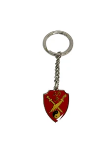 WLE Red Kung Fu Swords Shield Keychain 1" 01965 - Picture 1 of 1