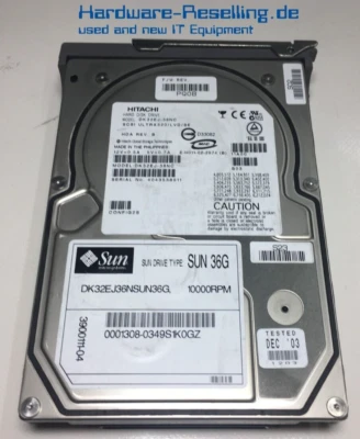 Hitachi SUN 36GB SCSI U320 3,5 ZOLL 10K DK32EJ-32NC 5405462-01 3900111-04 - Bild 1 von 3