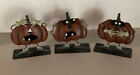 halloween candle holders tea light lot 3 Metal pumpkin See Hear Speak No Evil