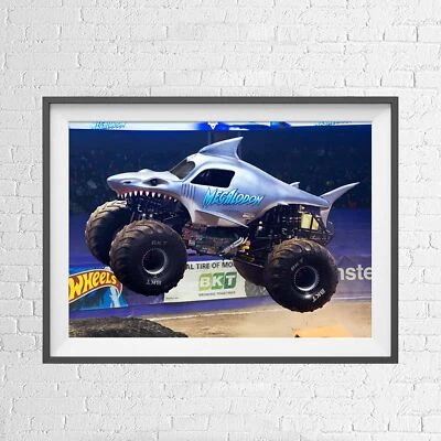 Póster Monster Jam Truck Megalodon Storm impresión de imagen tamaño A5 a A0 **NUEVO** Foto 1 de 2