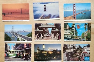 9 POSTALES VINTAGE DE SAN FRANCISCO con bordes de cubierta - Imagen 1 de 2