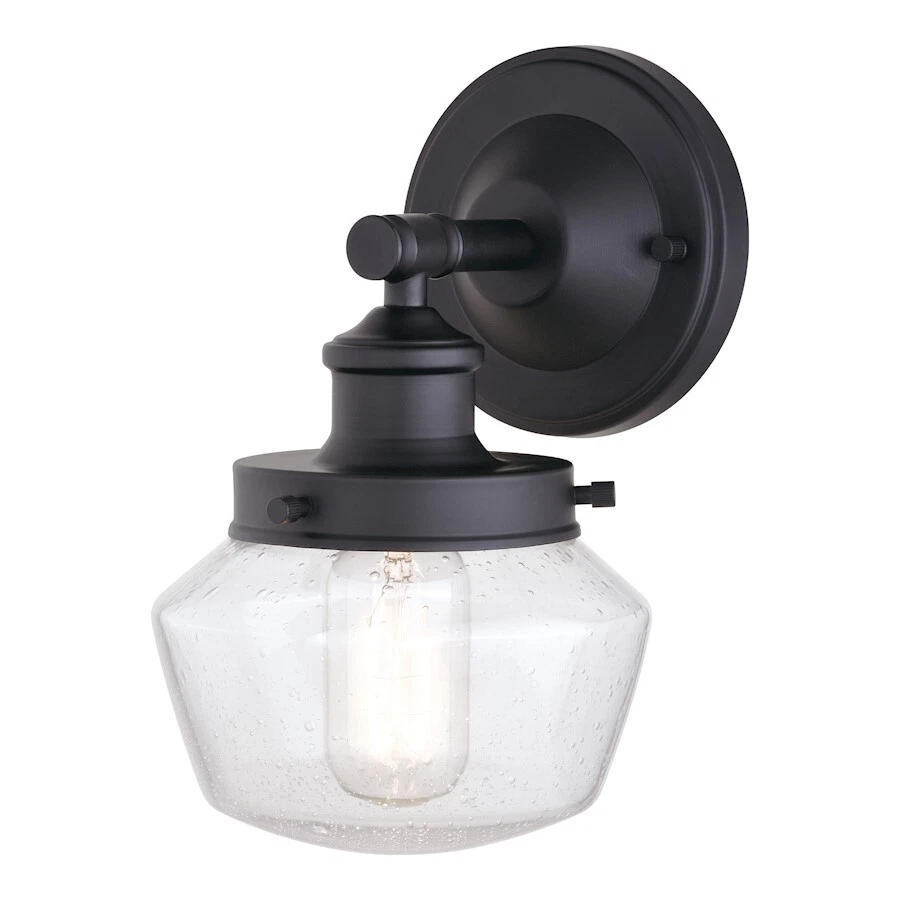 Vaxcel Collins 1 Light 6" Outdoor Wall Light, Black - T0573 - Image 1 of 1