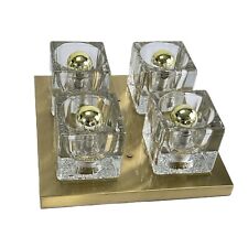 1 From 5 Peill & Putzler Lamp Lounge 4er Wall Lamp Ice Cube Brass Colors 1970er