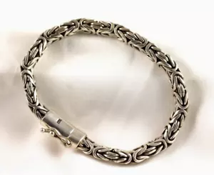 Pulsera bizantina de plata de ley .925 de 8" - Imagen 1 de 11