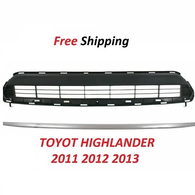For 2011-2013 TOYOTA HIGHLANDER  Front Bumper Lower Grille & Molding Set of 2pcs Foto 1 de 4