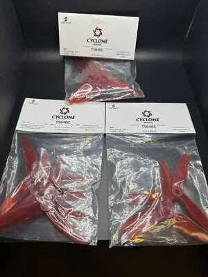 3X DalProp Cyclone T5040C Propeller FPV Freestyle - Red  {2cw-2ccw} X3 - Image 1 of 2