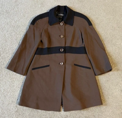 VTG Provasoli Torino Women's Button Front Jacket - Brown/Black - Size Small - Image 1 of 4