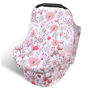 Car Seat Covers for Babies, Baby Car Seat Canopy White Dinosaur Pink Flower - Picture 1 of 7