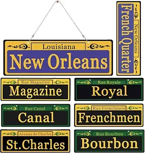 Mardi Gras Decorations, 2024 New Orleans Street Signs Room Decor 8 Pack, 1:1 ... - Picture 1 of 5