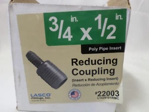 Lasco Fitting 3/4" x 1/2" Reducing Coupling Poly Pipe Insert #22003 NEW - Picture 1 of 3