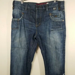 Coogi Distressed Wide Leg Denim Jeans Mens Sz 38x34 - Picture 1 of 12