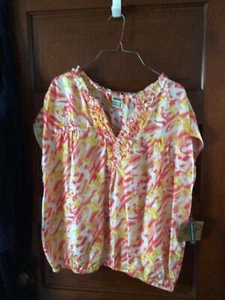 Pretty NWT ROUTE 66 WOMENS X LARGE SHORT SLEEVE BLOUSE - Picture 1 of 4