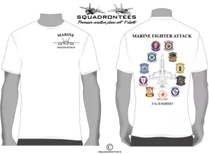 T-shirt Marine Fighter Attack F-18 Hornet Squadron, prodotto con licenza USMC - Foto 1 di 2