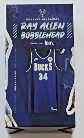 Ray Allen Milwaukee Bucks NBA Legend Bobblehead SGA 04/07/23 NEW UNOPENED BOX Cover