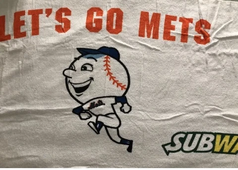 New York Mets Mr. Met Large Beach Towel (Subway) Lets Go Mets! 60”x27” Cover