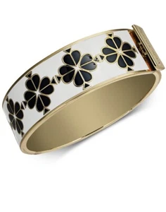 $128 Kate Spade goldtone enamel flower bangle bracelet #2 - Picture 1 of 8