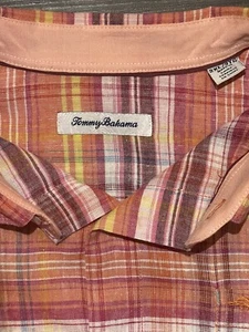 Tommy Bahama 2XL Island Zone Hemd mit Knopfleiste Sonnenuntergang gestreift Leinenmischung - Bild 1 von 5