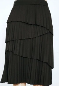 NWT $160size 0 ETCETERA VINTAGE BROWN JERSEY KNIT TIERED FLARED SKIRT - Picture 1 of 6