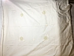 Tablecloth Ecru with Floral inset design Tablecloth By L. Kee and Co size 43x45 - Picture 1 of 6