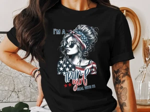 Camiseta I'm a Trump Girl - Camiseta Patriótica Gráfica Bandera Americana para Mujer Regalo - Imagen 1 de 19