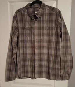Merrell Brown Plaid Button Up Long Sleeve Men's Size Large - Picture 1 of 8