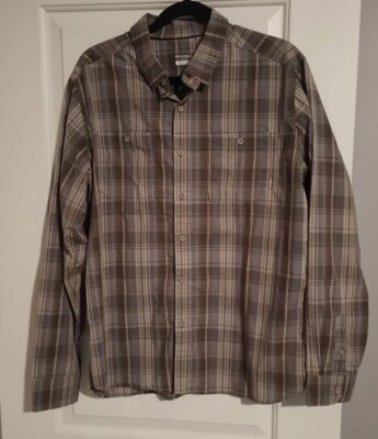 Merrell Brown Plaid Button Up Long Sleeve Men's Size Large - Image 1 of 4