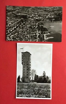 2 x Foto AK KONSTANZ um 1935 Otto Moericke Turm mit Luftbild Fliegeraufn.( 43354 - Bild 1 von 2