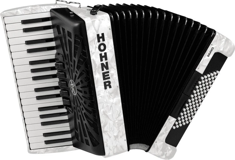 Acordeón cromático para piano Hohner Bravo III 72 - blanco perla (BR72W) Foto 1 de 1