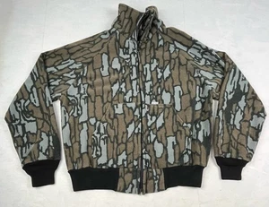 VINTAGE CARHARTT 729 TREBARK CAMO FLEECE JACKET ZIP UP SIZE L USA MADE - Picture 1 of 8