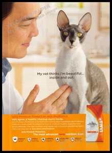 Iams 2010s Magazine Print Ad 2011 Cornish Rex Cat "My vet thinks I'm beautiful" - Picture 1 of 1