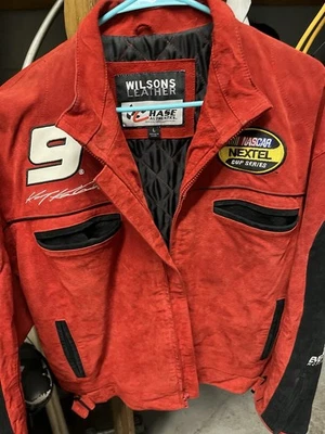 NUEVO CON ETIQUETAS DE COLECCIÓN Chaqueta Wilson Cuero/Gamuza Chase Authentics Kasey Kahne Nascar Dodge L Foto 1 de 4