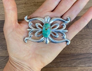 Vintage Sterling & Türkis Brosche, signiert JLP - Southwest oder Taxco Handwerker - Bild 1 von 11