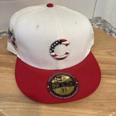 Chicago Cubs White Stars & Stripes Ultimate Patch Collection Hat Cap 7 3/4 - Image 1 of 4